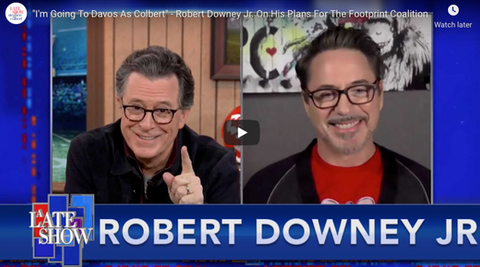 Robert Downey Jr Raves About Save Trees on the Late Show!