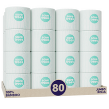 Load image into Gallery viewer, Extra-soft Bamboo Toilet Paper 80  jumbo rolls
