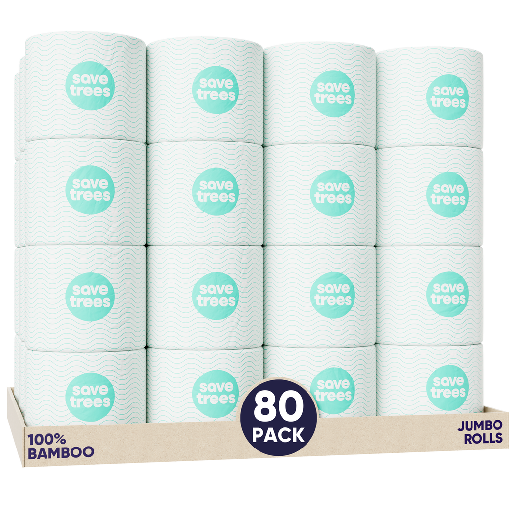 Extra - Soft Bamboo toilet paper in bulk, 80 jumbo rolls