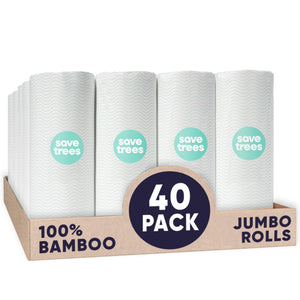 40 pack of Save Trees bamboo paper towels, jumbo rolls