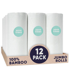 Load image into Gallery viewer, 12 Pack of Save Trees Paper Towel Jumbo Rolls
