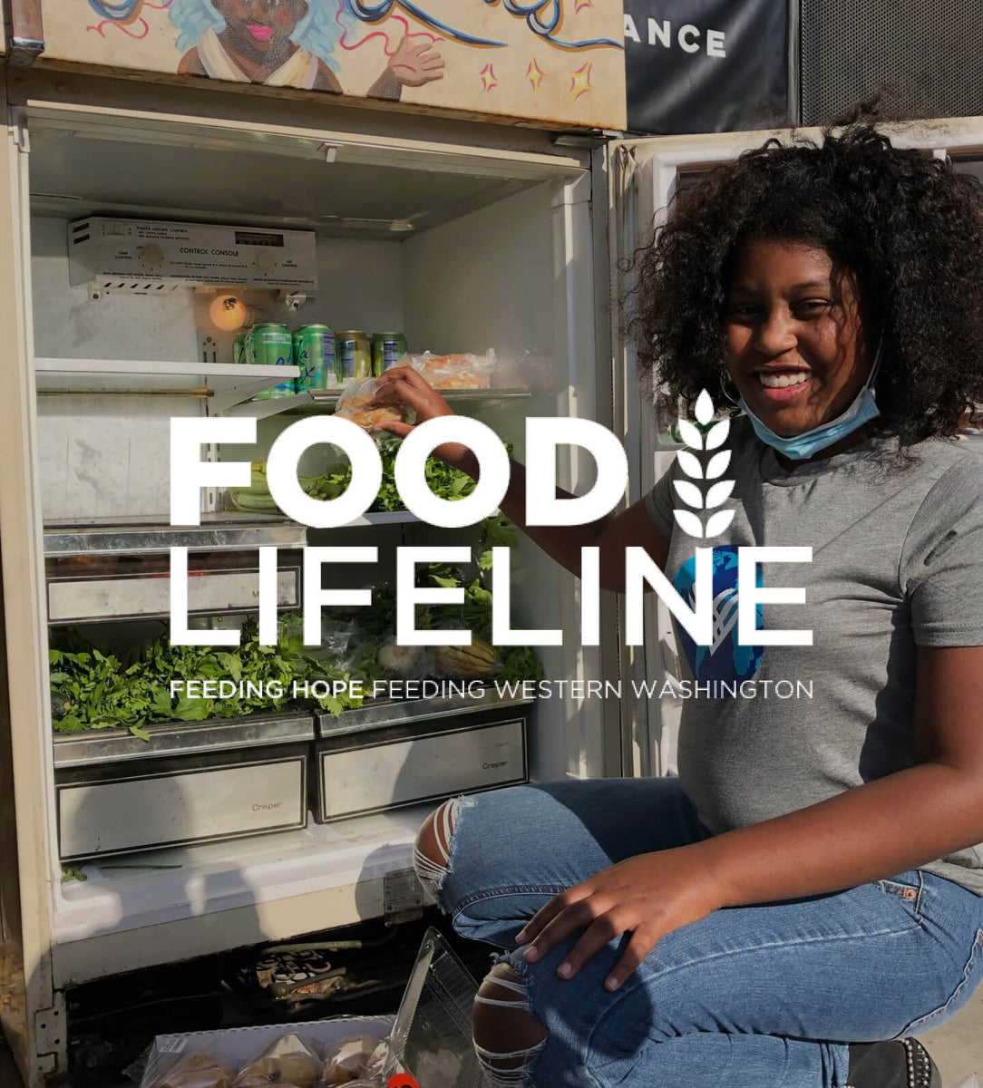 Woman From Food Lifeline Putting Food Outside