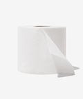 Unwrapped bamboo toilet paper roll