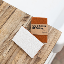 Load image into Gallery viewer, Double-sided Coconut Kitchen Sponge on counter
